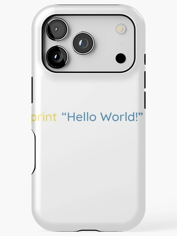 Thumbnail 1 of 4, iPhone Case, Python Tshirt Python print("Hello World!") | Python coding merch |Gift shirt python designed and sold by ellagnonmay.