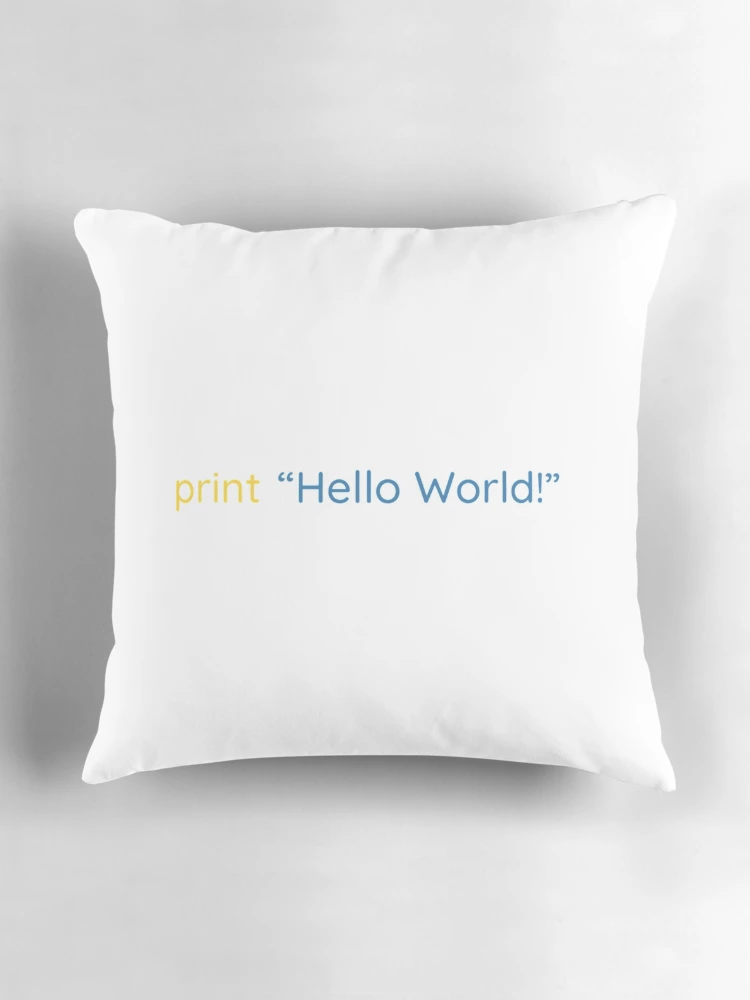 Thumbnail 3 of 4, Pillow, Python Tshirt Python print("Hello World!") | Python coding merch |Gift shirt python designed and sold by ellagnonmay.