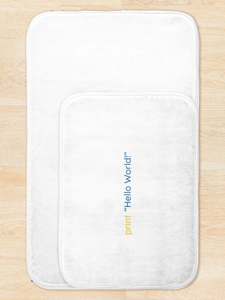 Thumbnail 5 of 6, Bath Mat, Python Tshirt Python print("Hello World!") | Python coding merch |Gift shirt python designed and sold by ellagnonmay.