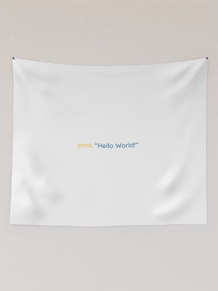 Thumbnail 2 of 3, Tapestry, Python Tshirt Python print("Hello World!") | Python coding merch |Gift shirt python designed and sold by ellagnonmay.