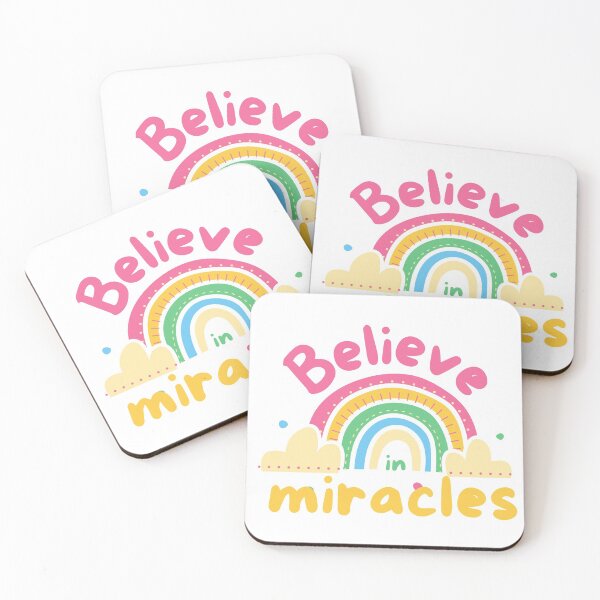 Item preview, Believe in miracles rainbow colors designed and sold by stickers-custom.