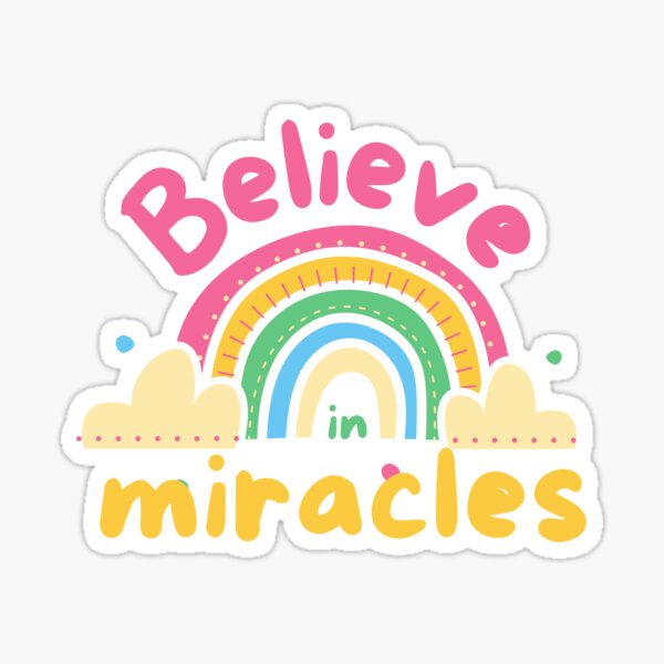 Canvas Banner: I Believe In Miracles Rainbow