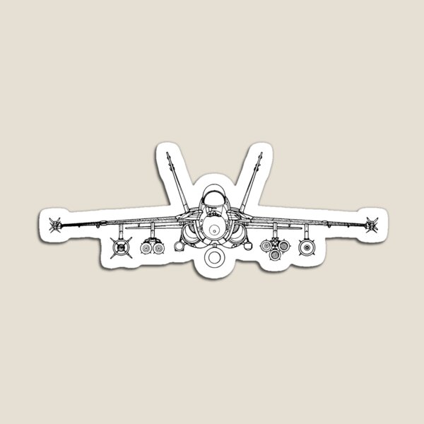 Vista previa del artículo con la obra «Pegatina Esquema F-18», diseñado y vendido por onyxember.