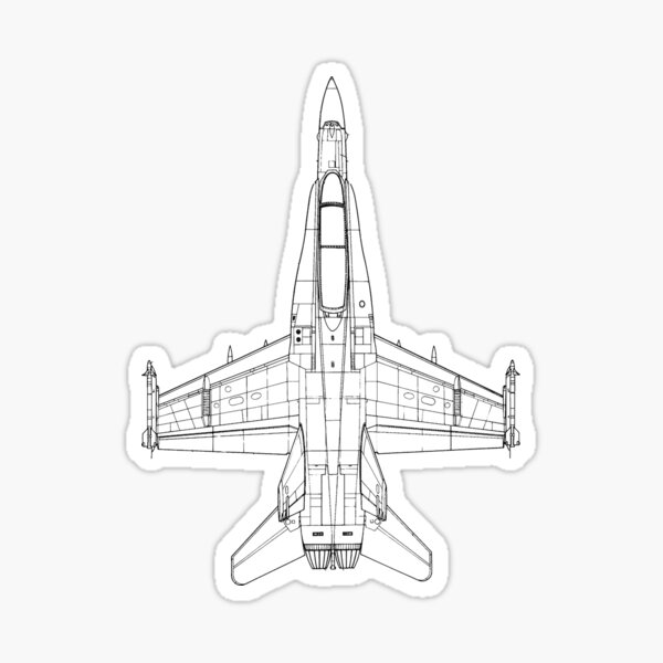 Item preview, F-18 Schematic Sticker designed and sold by onyxember.