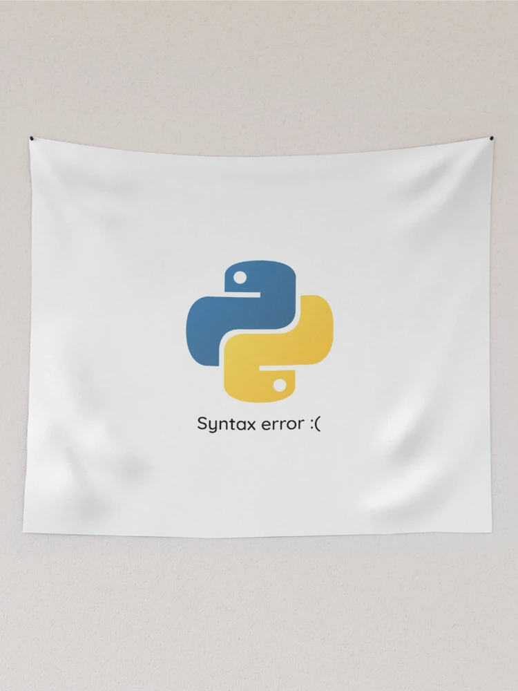 Thumbnail 2 of 3, Tapestry, Python Tshirt Python syntax error | Python coding merch  |Gift shirt python designed and sold by ellagnonmay.