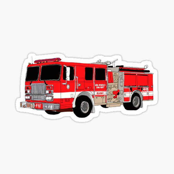 118 - fire truck Sticker