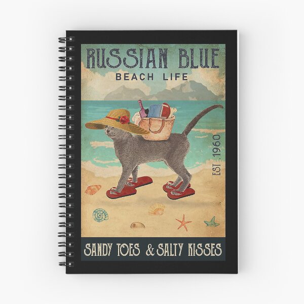 Item preview, Russian Blue Cat Gift Beach Life Sandy Toes vintage designed and sold by Douglafa.
