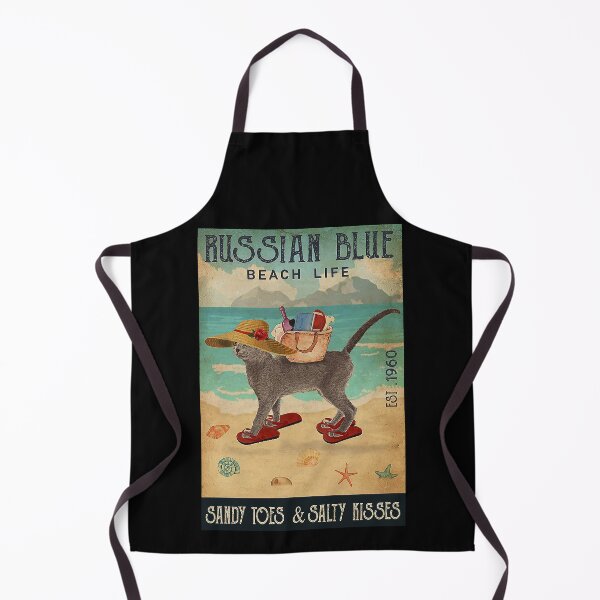 Item preview, Russian Blue Cat Gift Beach Life Sandy Toes vintage designed and sold by Douglafa.