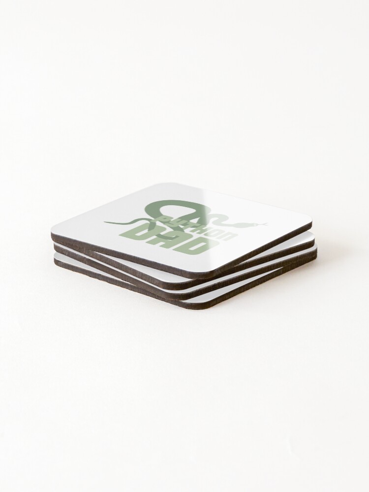 Thumbnail 4 of 5, Coasters (Set of 4), Python Tshirt Pet Python Snake / Ball Python Reptile - Dad |Gift shirt python designed and sold by ellagnonmay.