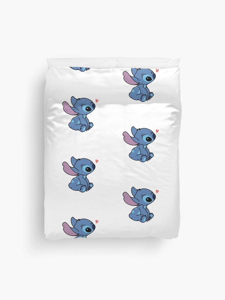 DISNEY Stitch single light blue cotton duvet cover and pillowcase