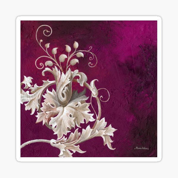 Baroque Flourish Hot Pink Sticker