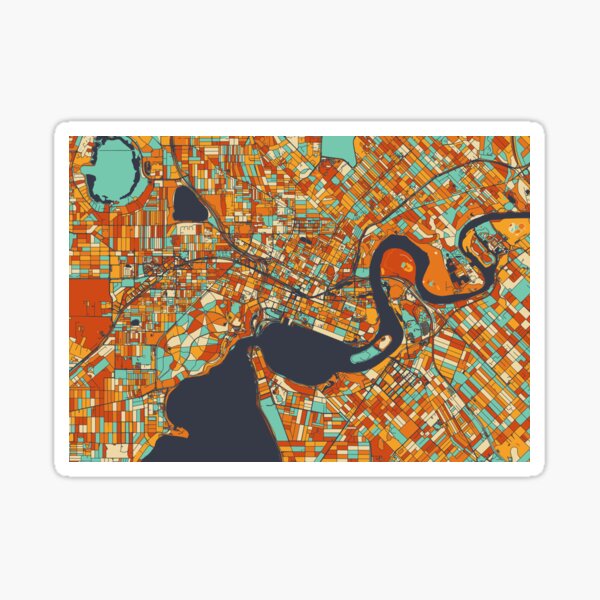 Item preview, Perth Map - Mosaic - Retro Colors designed and sold by HomeCities.