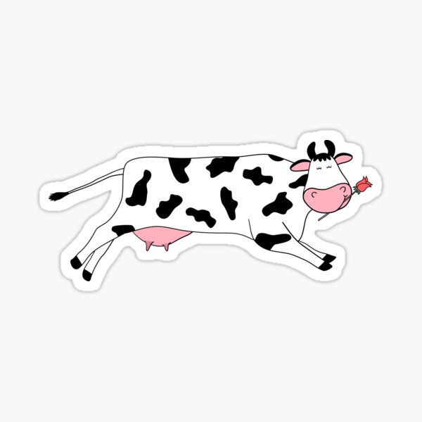 Cute Jumping Cow Sticker