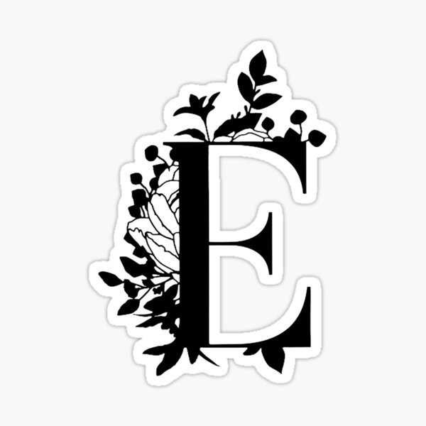 Letter E Monogram alphabet Invitation wedding party Sticker