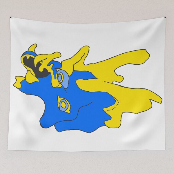 Item preview, Abstract Eel in Blue and Yellow designed and sold by MiscibilityArt.