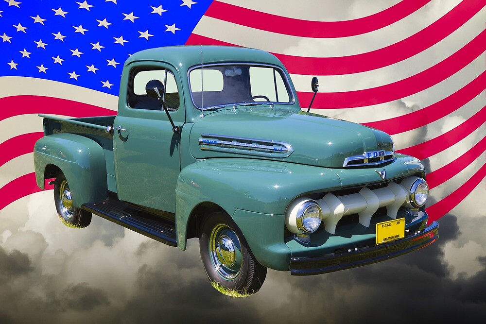 american flag pickup truck