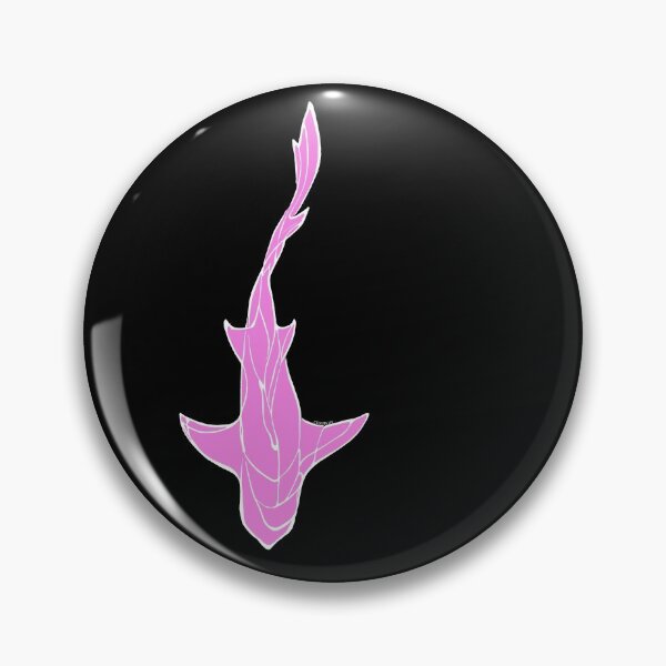 Item preview, Black/Pink Line Art White Shark Ocean Themed Design Lemon, Tiger, Cookie Cutter Shark designed and sold by Celosia Liv.