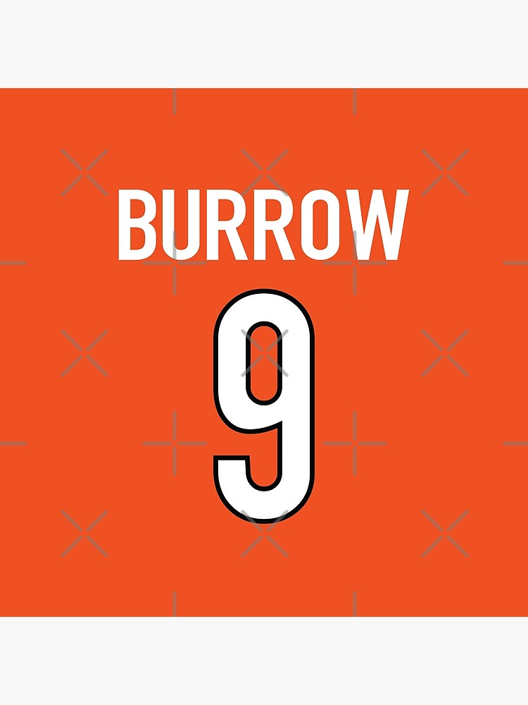 Joe Burrow Orange Bengals Jersey - #9 Art Board Print for Sale by