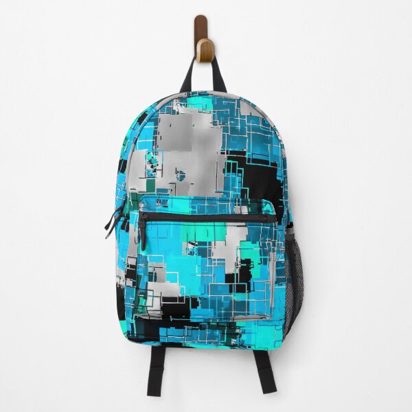 Item preview, geometric square line pattern abstract art background in blue designed and sold by Mrvell.