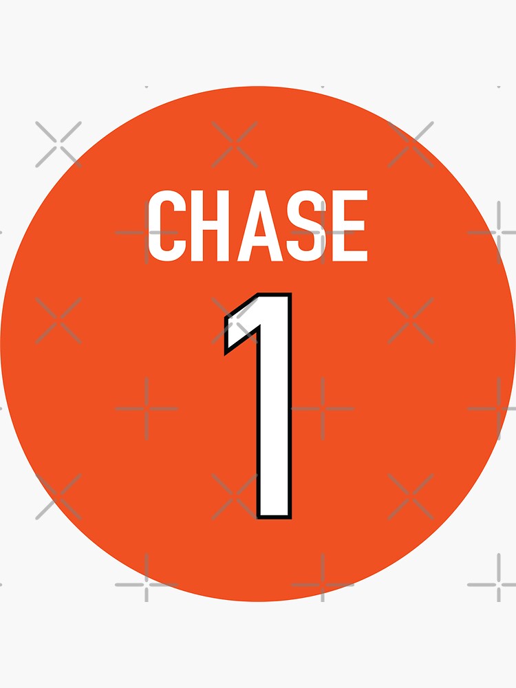 Ja'Marr Chase Orange Bengals Jersey - #1 Sticker for Sale by