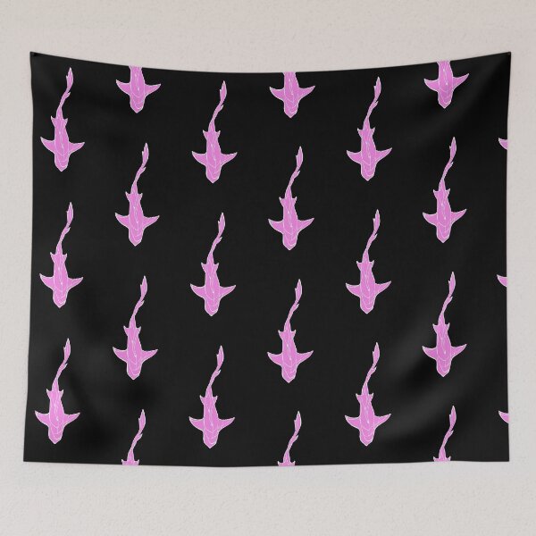 Item preview, Black/Pink Line Art White Shark Ocean Themed Design Lemon, Tiger, Cookie Cutter Shark designed and sold by Celosia Liv.