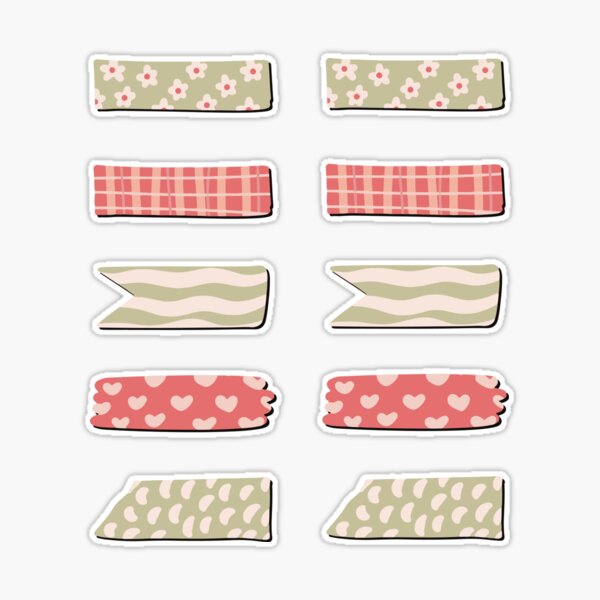 Pattern Washi Tape Pack 14 Sticker for Sale by marettamaa