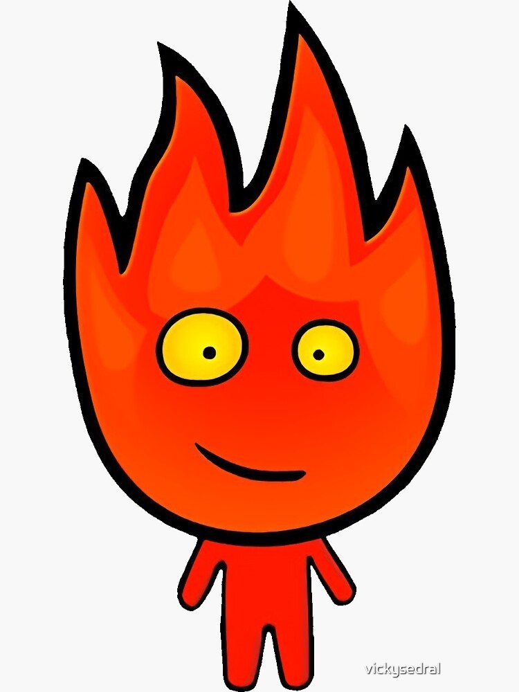 Cute Fire boy and Water girl Sticker for Sale by Chamika69