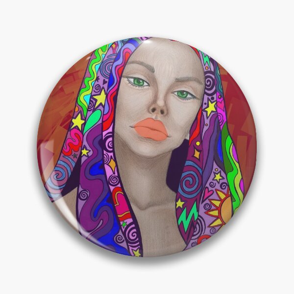 Item preview, Psychedelic Hippie Portrait designed and sold by Kimberly Anglin.