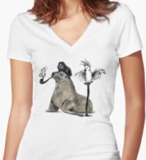 Pirate Women's Fitted V-Neck T-Shirt