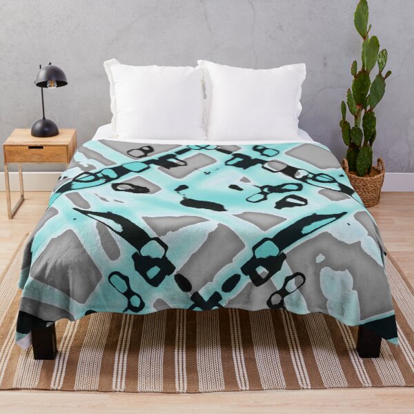 Item preview, Turquoise Ocean and Gray Diagonal  designed and sold by Sharon Schwalbe.