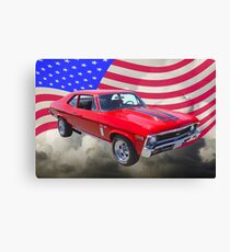 Lienzo 1969 Chevrolet Nova Yenko 427 With American Flag