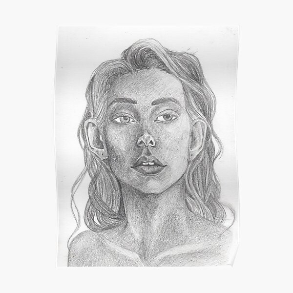 "Portrait pencil sketch" Poster by kimilynna Redbubble