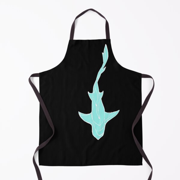 Item preview, White/Teal Line Art White Shark Ocean Themed Design Lemon, Tiger, Cookie Cutter Shark designed and sold by Celosia Liv.