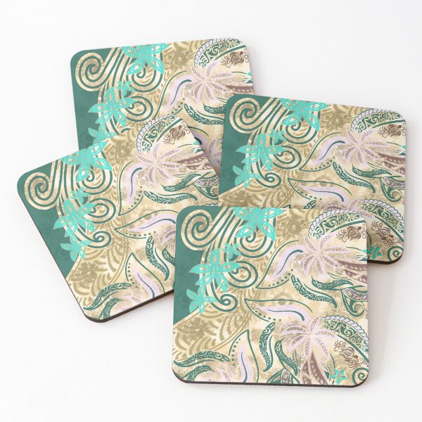 Item preview, Polynesian - Hawaiian - Samoan Tribal Tropical Floral  designed and sold by sunnthreads.