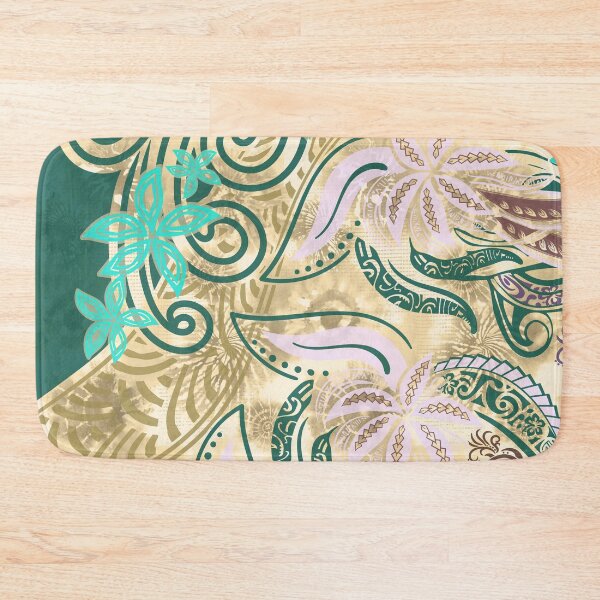 Item preview, Polynesian - Hawaiian - Samoan Tribal Tropical Floral  designed and sold by sunnthreads.