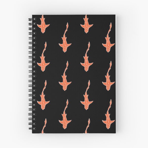 Item preview, White/Orange Line Art White Shark Ocean Themed Design Lemon, Tiger, Cookie Cutter Shark designed and sold by Celosia Liv.