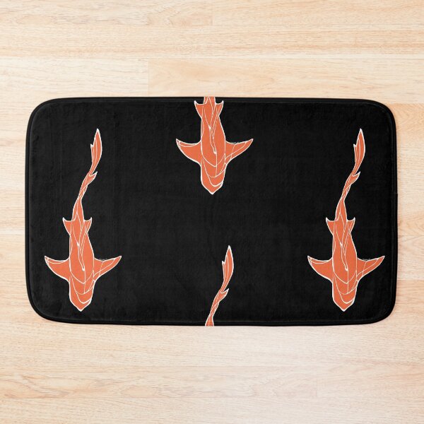 Item preview, White/Orange Line Art White Shark Ocean Themed Design Lemon, Tiger, Cookie Cutter Shark designed and sold by Celosia Liv.