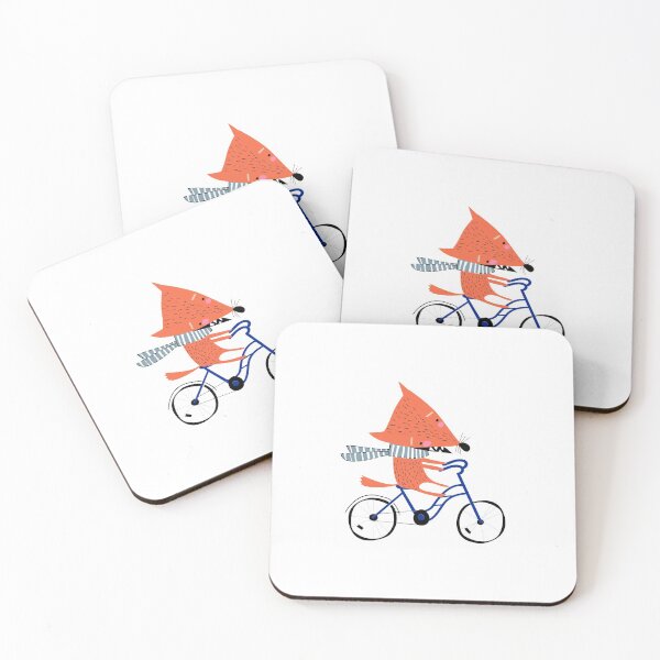 Item preview, Bicycle Fox cartoon designed and sold by NoelNimmad.