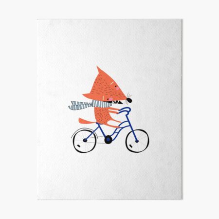 Fox Bicycle Art Board Prints for Sale
