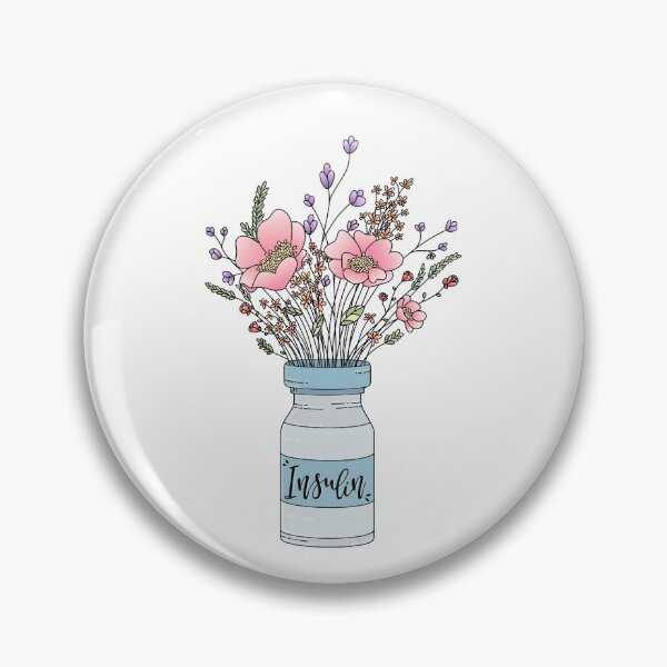 Item preview, Frasco de insulina con flores (verso nuevo) designed and sold by RlauraR.