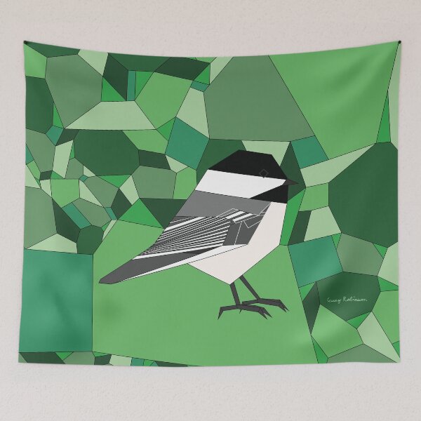 Item preview, Geometric Black-Capped Chickadee designed and sold by Caseymakesart.