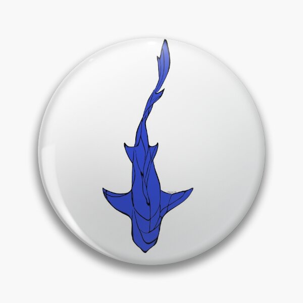 Item preview, Black/Electric Blue Line Art White Shark Ocean Themed Design Lemon, Tiger, Cookie Cutter Shark designed and sold by Celosia Liv.