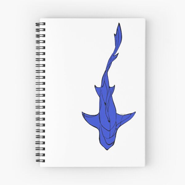 Item preview, Black/Electric Blue Line Art White Shark Ocean Themed Design Lemon, Tiger, Cookie Cutter Shark designed and sold by Celosia Liv.