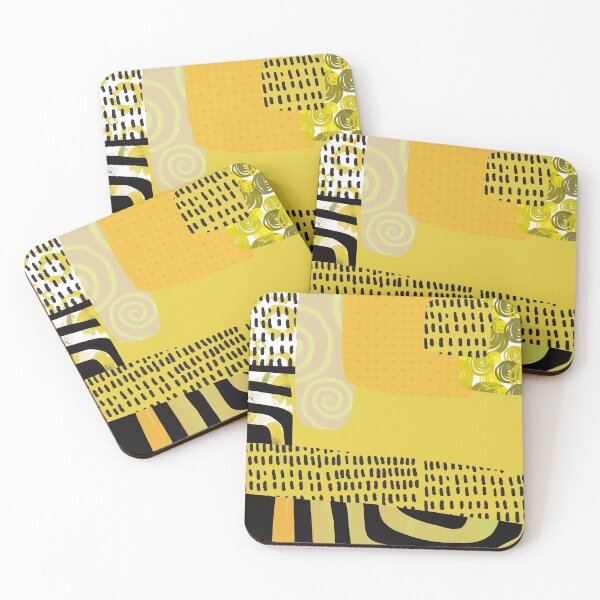 Item preview, Yellow and Black Abstract Collage Art designed and sold by NancyMerkle.