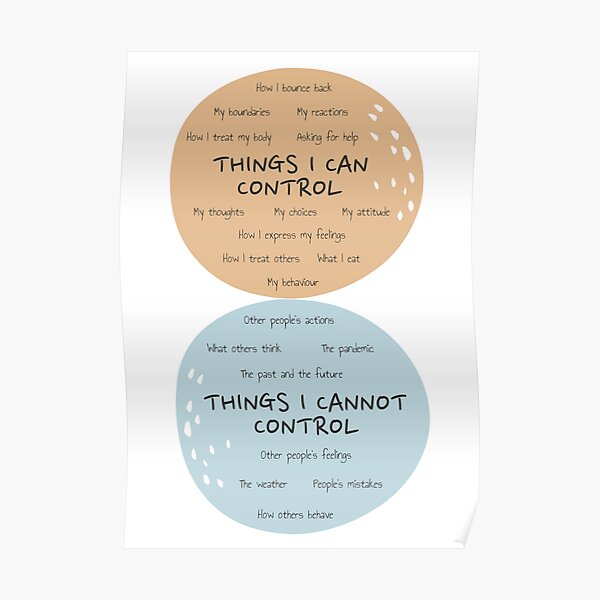 Kreis der Kontrolle Poster Psychische Gesundheitstherapie Beratung Wandkunst Therapeut Büro Dinge, die ich Psychotherapie Selbstpflege kontrollieren kann Poster
