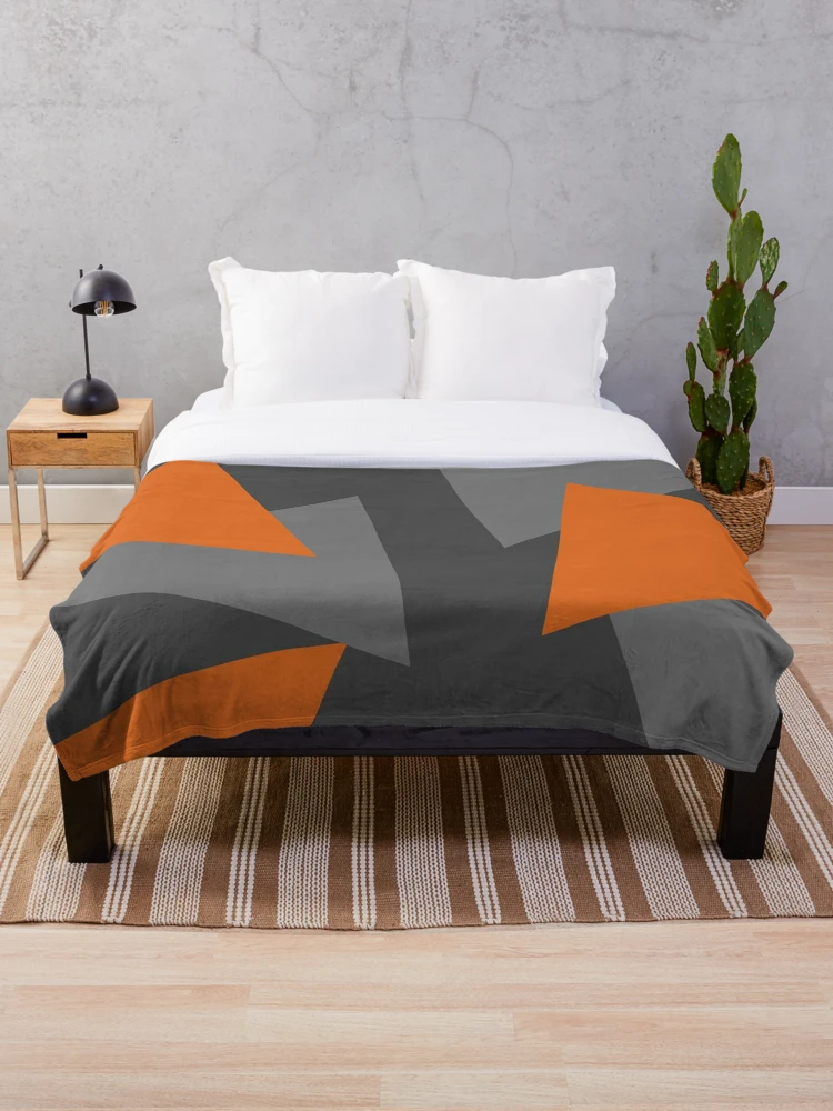 Grey Orange and Concrete Color Block Throw Blanket for Sale by sylviabosky