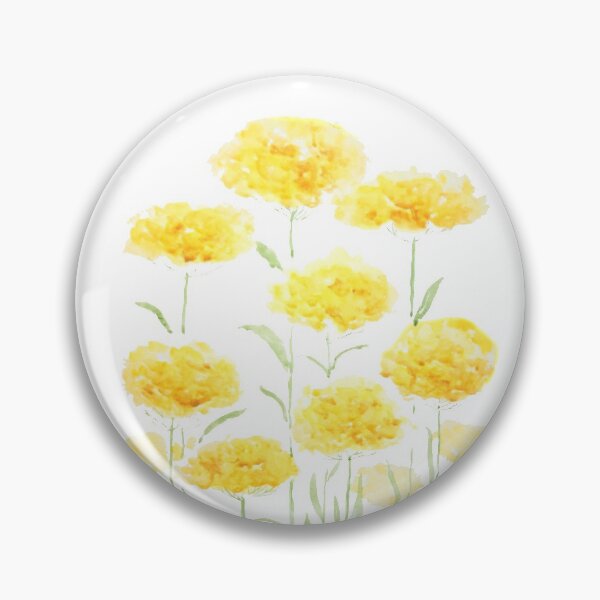 Item preview, hand painted abstract yellow common yarrow flowers watercolor designed and sold by ColorandColor.