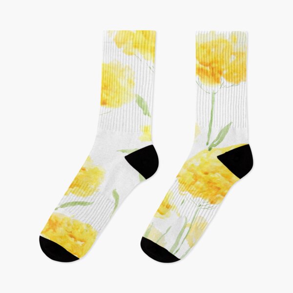 Item preview, hand painted abstract yellow common yarrow flowers watercolor  designed and sold by ColorandColor.