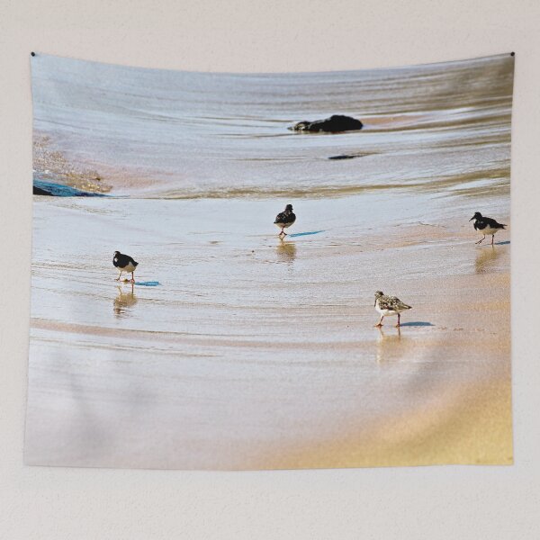 Item preview, Four Sandpipers at the Beach Coastal Birds Sea Shore designed and sold by Anna Lemos.