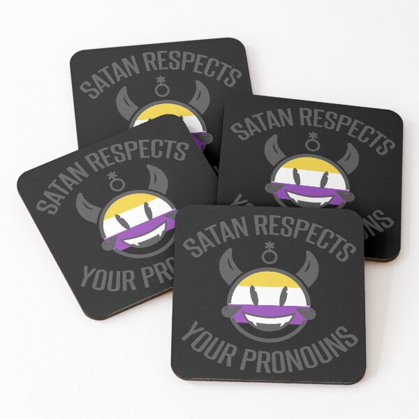 Item preview, Satan Respects Non-Binary Pronouns designed and sold by thepixelgarden.